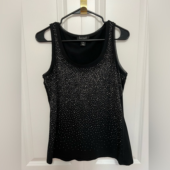 WHBM - Black Sleeveless Embellished Tank with Sparkle Details. Size Medium - Picture 2 of 8